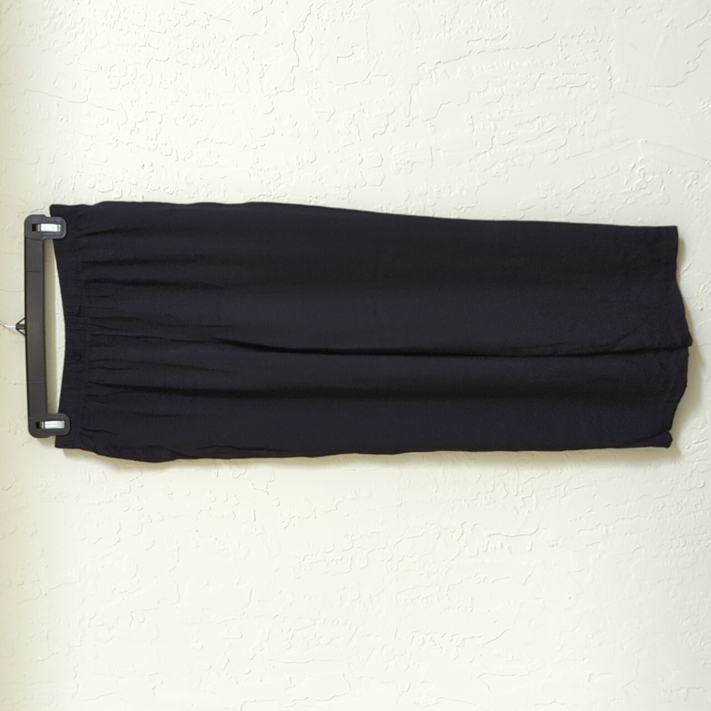 Tofy Vintage Black Elastic Waist Relaxed Fit Straight Leg Pants Size 8